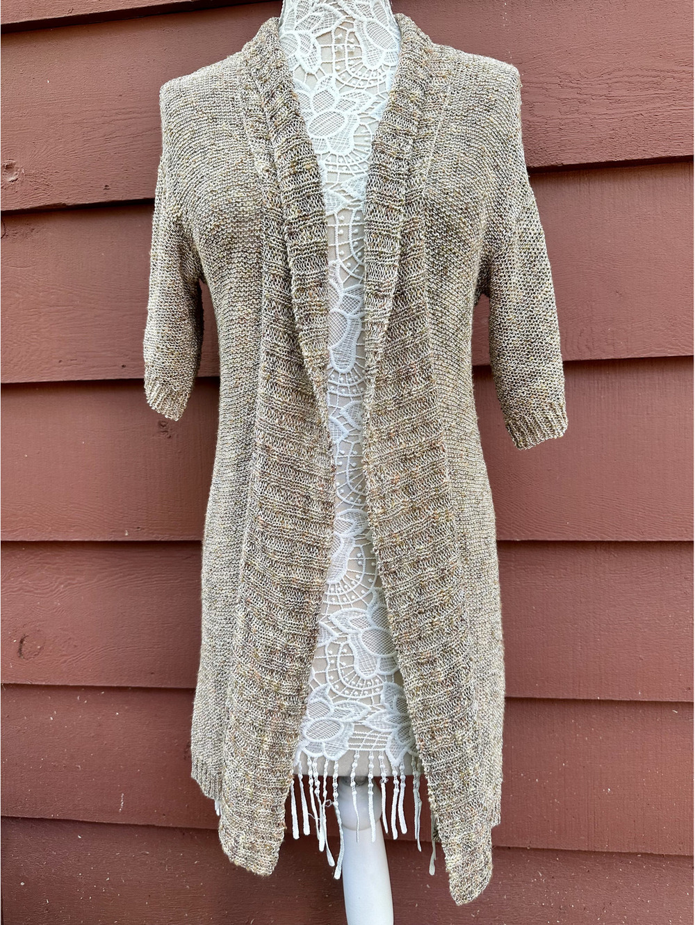 Classique Entier Brown Tan Knit Duster Cardigan‎ Bohemian Fairy Cottage
